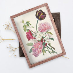 【NO.243】チューリップ芍薬林檎の花の花束ブーケフラワーアートポスター☆母の日植物ナチュラル雑貨★A3A2A1B2L 9枚目の画像