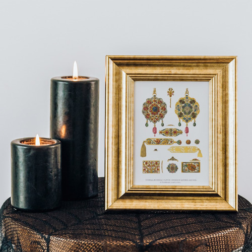 NO.247】豪華な宝石ジュエリーアートポスター☆クラシックモダン