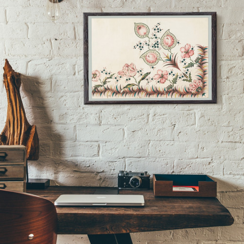 NO.250】クラシックモダンな花模様アートポスター☆アンティークレトロ