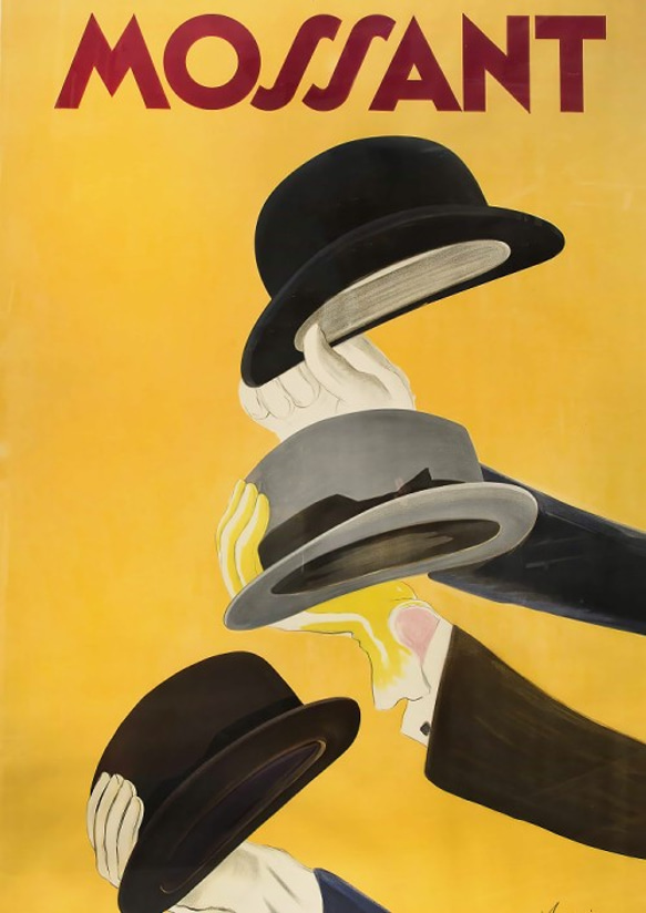 【NO.259】帽子のレトロポップイラストアートポスター☆紳士ヴィンテージファッションハット個性的スタイリッシュA2A3 2枚目の画像