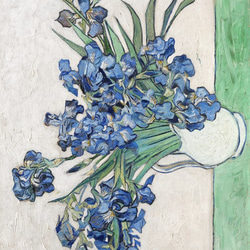 【NO.289】青色アイリスの花フラワーアートポスター☆花瓶絵画植物ボタニカルヴィンテージレトロ★A4A3A2LA1B2 2枚目の画像