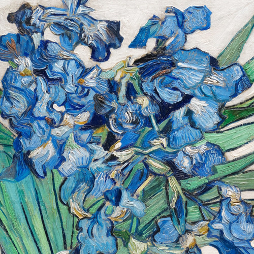NO.289】青色アイリスの花フラワーアートポスター☆花瓶絵画植物