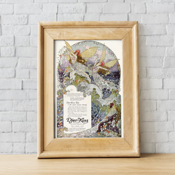 【NO.291】ベビーパウダーのヴィンテージ広告アートポスター☆海人魚ファンシー絵本おとぎ話メルヘンアンティークA3A2 2枚目の画像