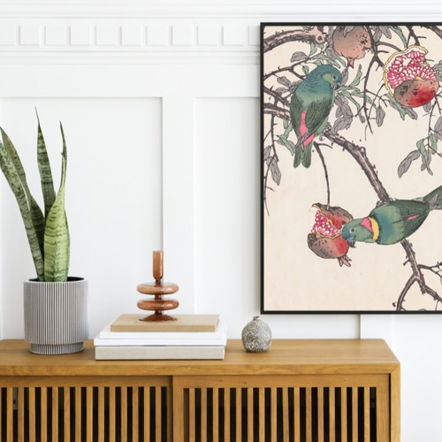 日本画　和　置物　絵　アンティーク　レトロ 日本画 和 置物 絵 アンティーク レトロ NO.429】折り鶴と糸切狭