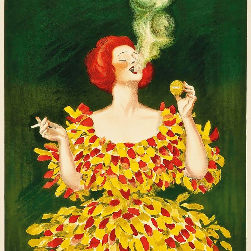 NO.311】華やかで個性的なドレスとタバコのヴィンテージアートポスター