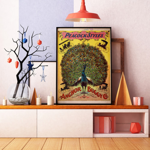NO.302】孔雀の広告アートポスター☆ピーコック絵画サーカス
