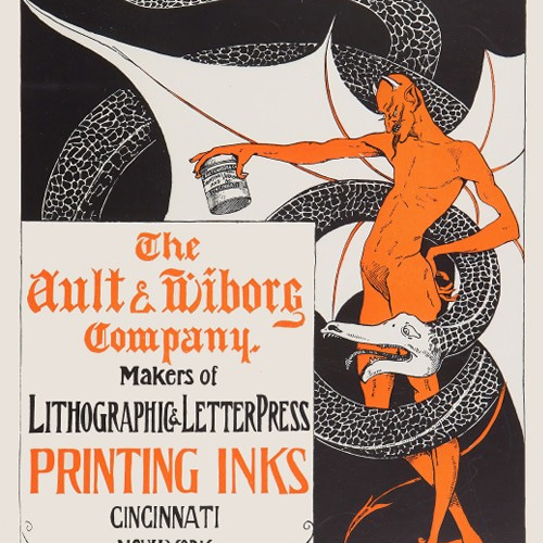 ★希少★ポスターの歴史 デザイン カルチャー イラスト ヴィンテージ NO.304】悪魔と蛇神のヴィンテージアートポスター☆個性的パンクロック