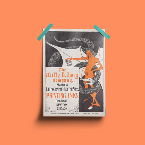 NO.304】悪魔と蛇神のヴィンテージアートポスター☆個性的パンクロック