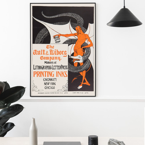 NO.304】悪魔と蛇神のヴィンテージアートポスター☆個性的パンクロック