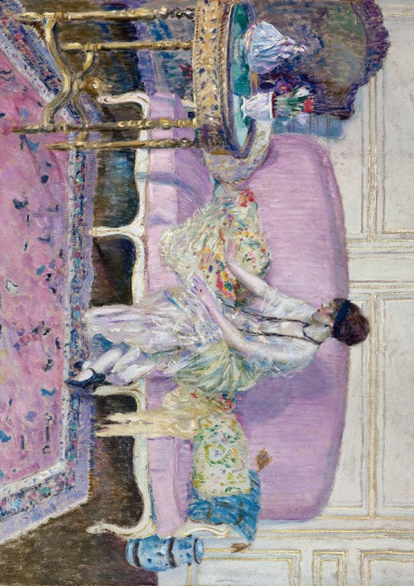 【NO.309】エレガントでクラシカルな家具と女性のアートポスター☆ラベンダー紫色絵画ヨーロッパA3A2A1B4B3B2 3枚目の画像