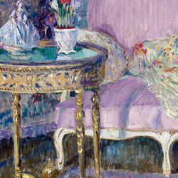 【NO.309】エレガントでクラシカルな家具と女性のアートポスター☆ラベンダー紫色絵画ヨーロッパA3A2A1B4B3B2 5枚目の画像