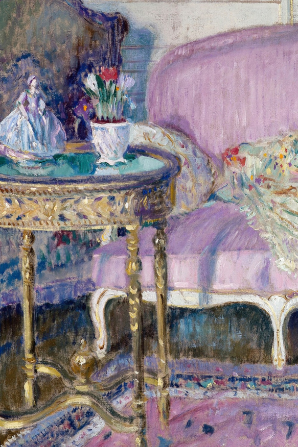 【NO.309】エレガントでクラシカルな家具と女性のアートポスター☆ラベンダー紫色絵画ヨーロッパA3A2A1B4B3B2 5枚目の画像