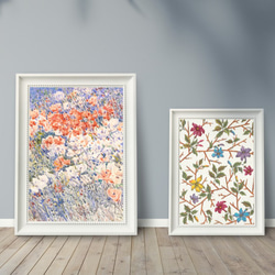 【NO.310】カラフルな庭園の小花フラワーアートポスター☆母の日可愛い植物ボタニカル☆アンティークA4A3A2A1B2 7枚目の画像