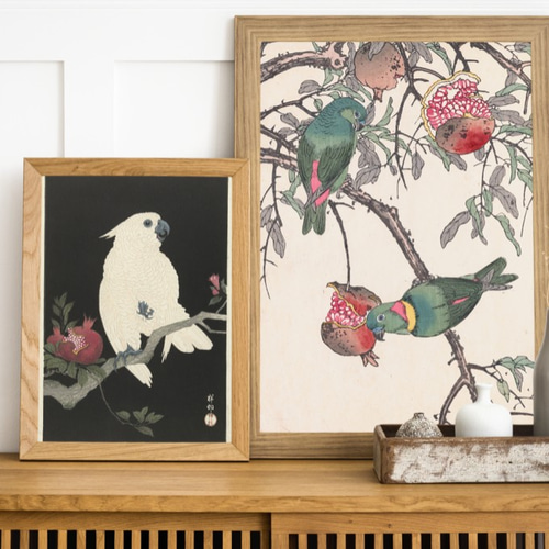 陶板画　リンドウ　額入り　昭和レトロモダン　かわいい絵柄　美術品　和風