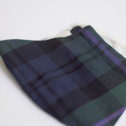 遠州織物【保湿・消臭】タータンチェック柄マスク(グリーン系) 6枚目の画像