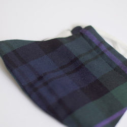 遠州織物【保湿・消臭】タータンチェック柄マスク(グリーン系) 9枚目の画像