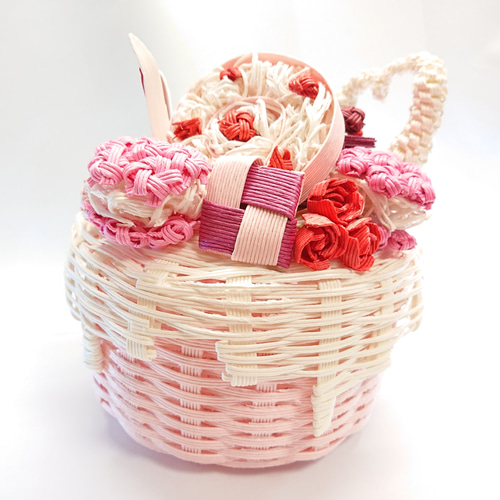 クラフトバンド】ケーキ風バスケット～ストロベリー編～ その他