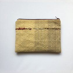 チェンマイの糸で織ったフラットポーチ（少し大きめ）_02 1枚目の画像