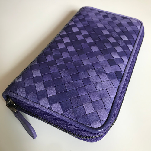 限定商品 希少ラムスキン本革編み込み 長財布 羊革 ハンドメイド