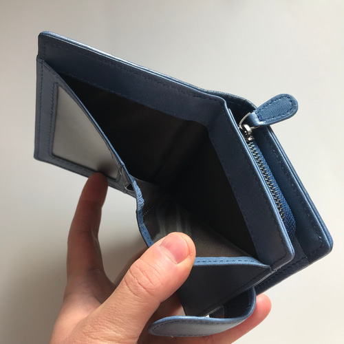 限定商品 ITALY イタリア製二つ折り財布手作り本革羊革編み込み
