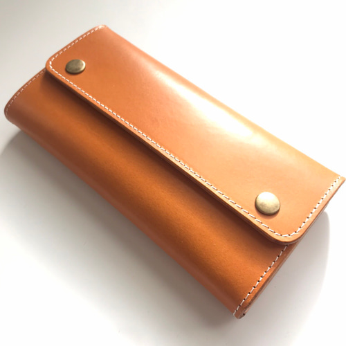 新作品 限定栃木レザー 牛革 本革 長財布 ハンドメイド 手染め仕上げ