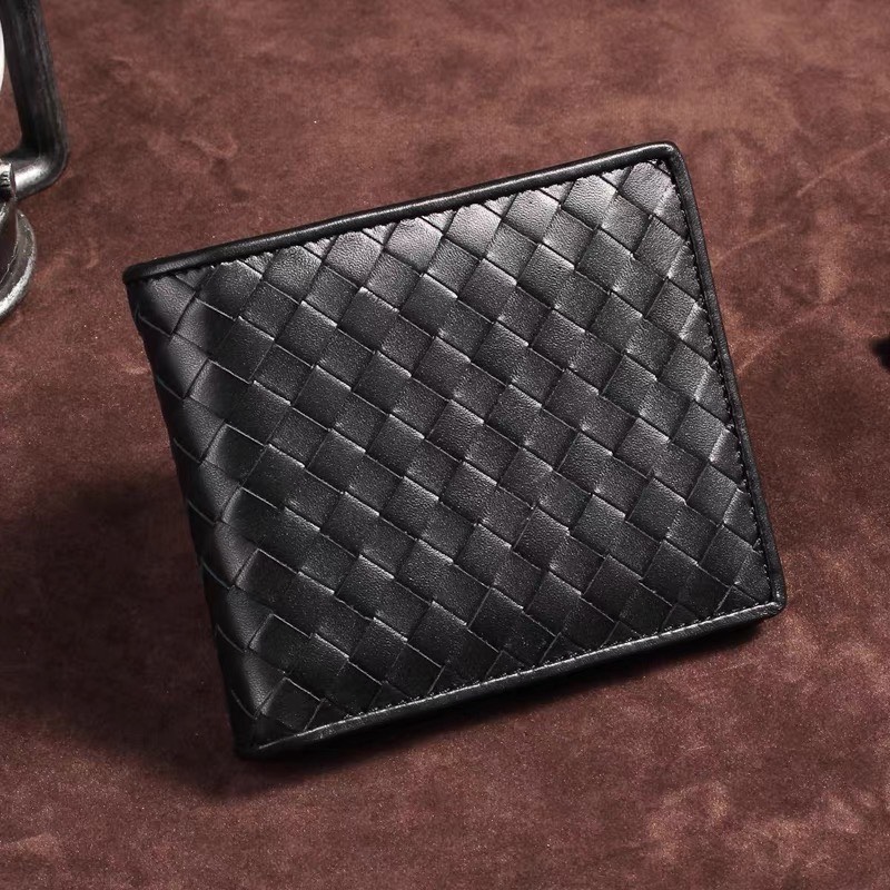 【限定販売】 数量限定商品 黒 希少ラムスキン&本革&編み込み ミニ財布 財布・ケース・小物入れ
