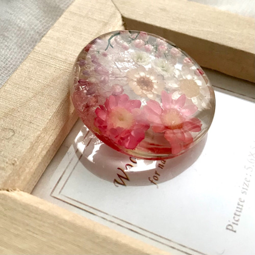 ドライフラワー沢山✴︎ピンクのお花の髪飾り ポニーフック
