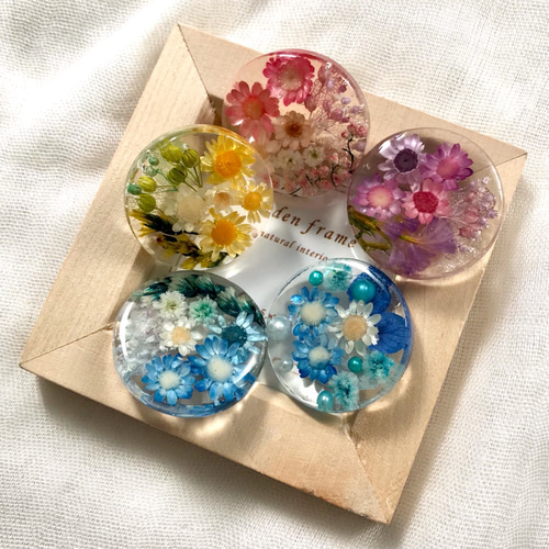 ドライフラワー沢山✴︎ピンクのお花の髪飾り ポニーフック