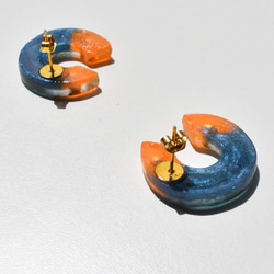 ステンレスピアスC型小青×オレンジ 6枚目の画像
