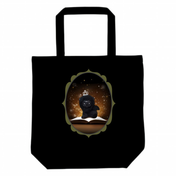 童話♡復古手提袋（M）〜獅子（黑色）〜 第1張的照片