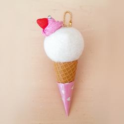 メルヘン♡レトロなバッグチャーム ～アイスクリームのアヒルちゃん～ 4枚目の画像