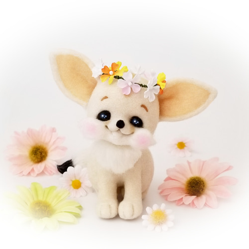 メルヘン♡レトロなフェネックちゃん 羊毛フェルト ❁昌世❁ 通販