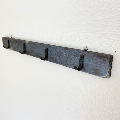 限定1本】4連壁掛けフック アイアン調4（壁面収納 ウォールフック