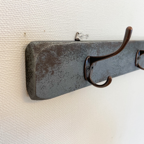 希少　ウォールフック ５フック 木製 金属製　アイアン　インダストリアル 希少 ウォールフック 5フック 木製 金属製 アイアン インダストリアル