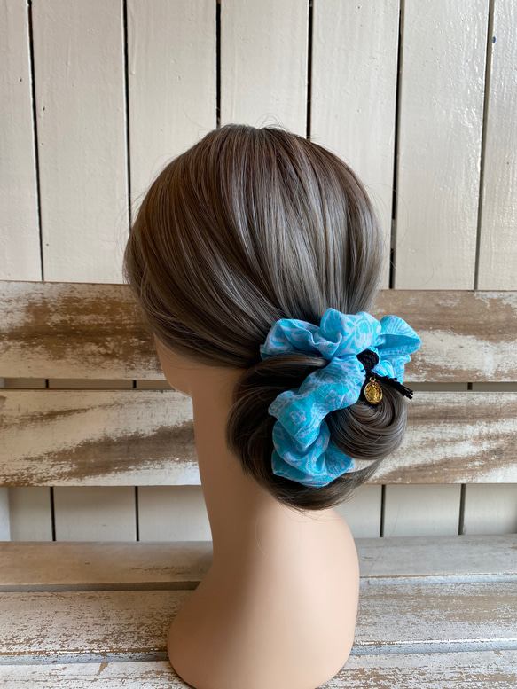 ♻︎AQ ETHICAL UPCYCLE HAIR ACCESSORIES ‖COTTON SCRUNCHIE シュシュ 3枚目の画像