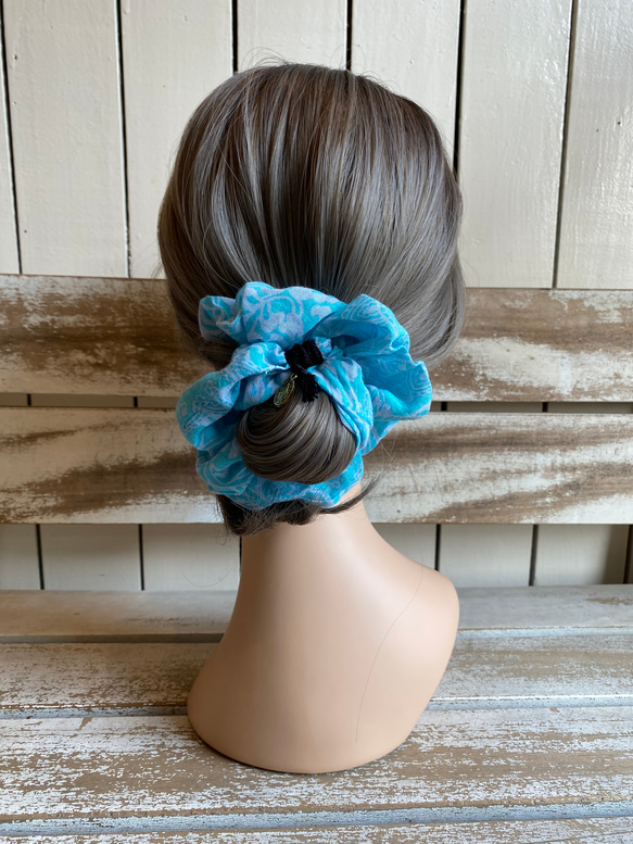 ♻︎AQ ETHICAL UPCYCLE HAIR ACCESSORIES ‖COTTON SCRUNCHIE シュシュ 4枚目の画像