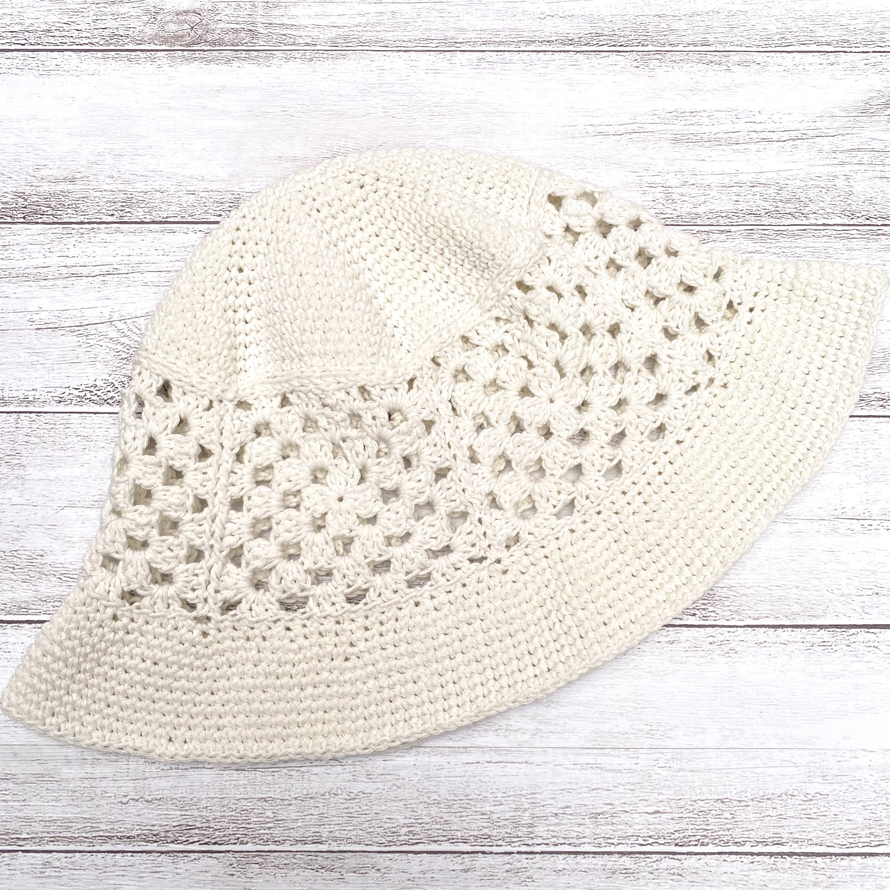 【NO.3121022】ハンドメイド グラニースクエア クロシェ バケットハット ニットハット 帽子