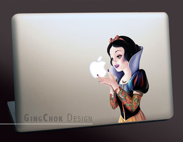 ☆Macbook専用 白雪姫 ステッカー タトゥー iPad・タブレットケース 