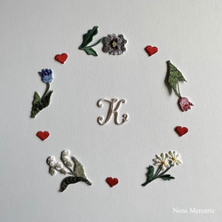 ハート「LOVE」（レッド）/ 3枚セット/刺繍アイロンワッペン 9枚目の画像