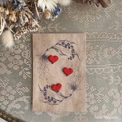 ハート「LOVE」（レッド）/ 3枚セット/刺繍アイロンワッペン 2枚目の画像