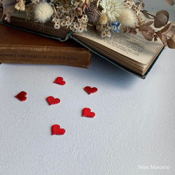 ハート「LOVE」（レッド）/ 3枚セット/刺繍アイロンワッペン 3枚目の画像