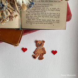 ハート「LOVE」（レッド）/ 3枚セット/刺繍アイロンワッペン 5枚目の画像