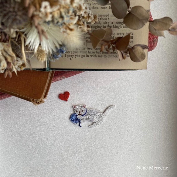 ハート「LOVE」（レッド）/ 3枚セット/刺繍アイロンワッペン 8枚目の画像