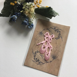 トゥシューズ/ピンク/刺繍アイロンワッペン 2枚目の画像