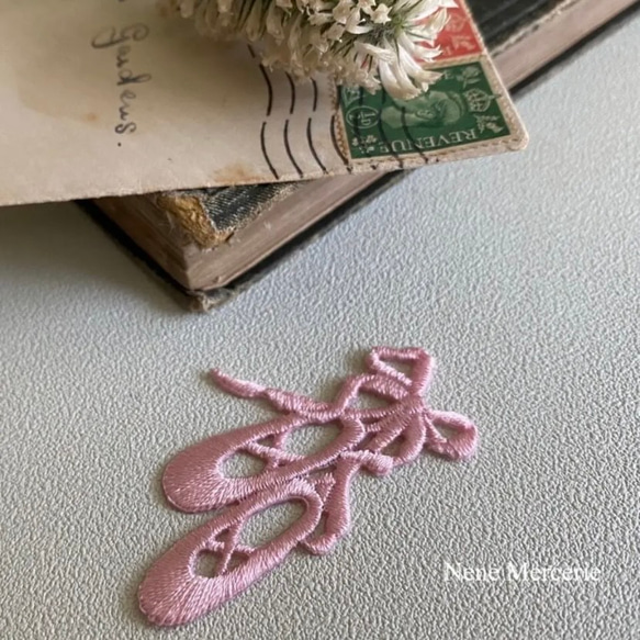 トゥシューズ/ピンク/刺繍アイロンワッペン 3枚目の画像
