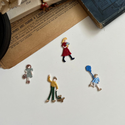 暮らしシリーズ〉セット/4枚セット/刺繍アイロンワッペン ワッペン 