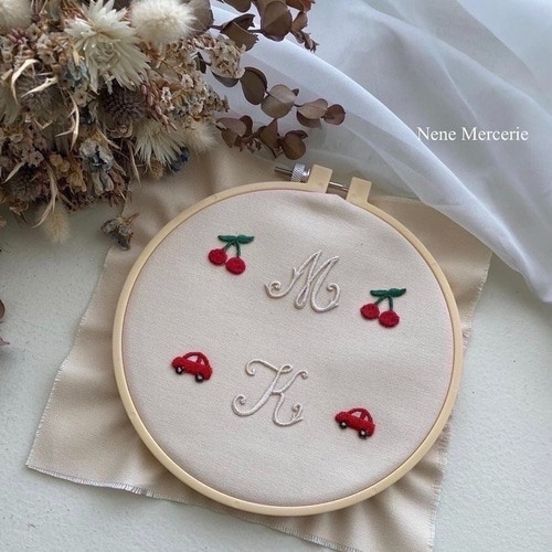 オーダー商品　イニシャル刺繍入り3点セット☆ ☆3個セレクト・オリジナル イニシャル刺繍(刺繍ミシン用