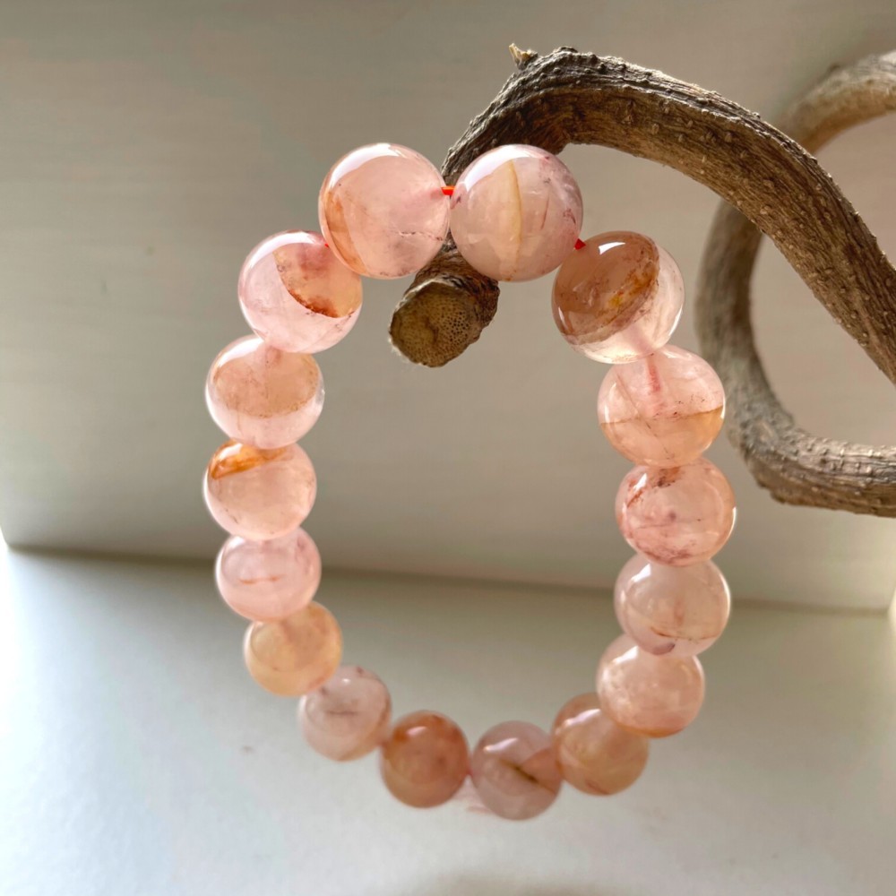 ヘマトイドクォーツ 天然石 デザインブレスレット キツネ 狐 クォーツ お洒落 ヘマトイドクォーツ 天然石 デザインブレスレット キツネ 狐