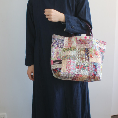 期間限定20%off SALE! リバティ パッチワークバッグ 暖色系 A4対応