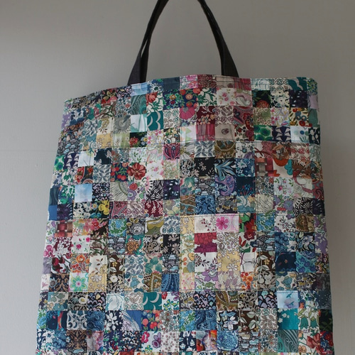 リバティ パッチワーク ぺらぺらバッグ Mサイズ トートバッグ